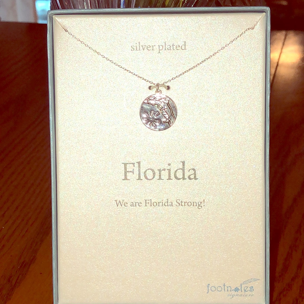 Nib Footnotes Florida Strong Silver Necklace 12$